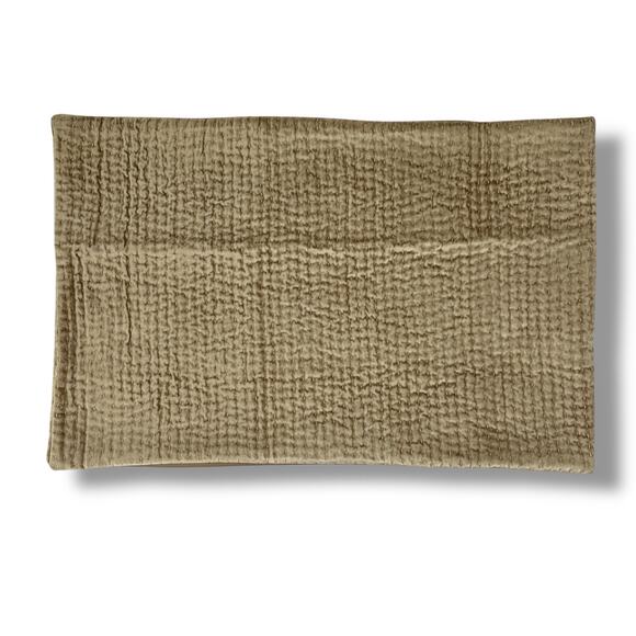 Restoration Hardware Velvet Pick Stitch Grande King Lumbar Sham Wheat
